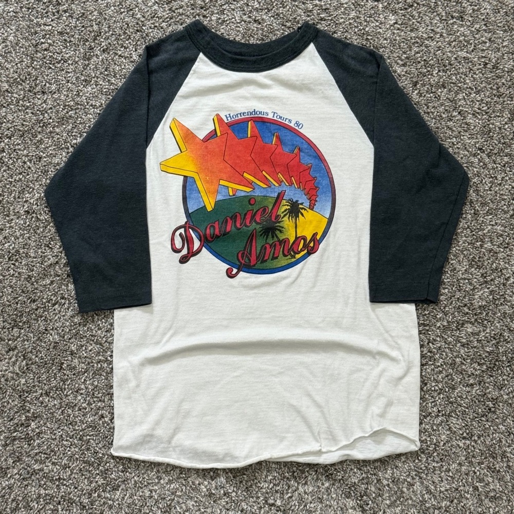 Vintage 1980 Daniel Amos Horrendous Tours Raglan Shirt Sport-T‎ Stedman Mens S